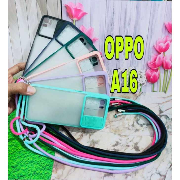 OPPO A16 CASING SOFT CASE SLIDE CAMERA PLUS TALI MODEL TERBARU