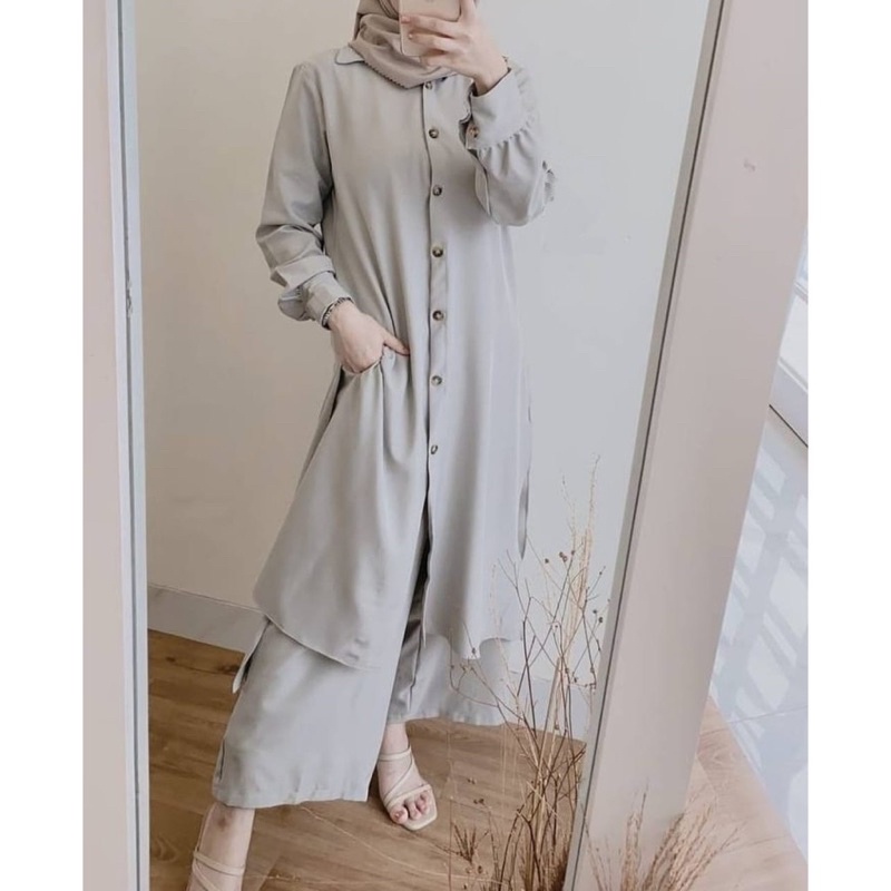 (DBY) ONE SET TUNIK ESSELA DAILY BUSUI WANITA TUNIK SET MOSCREPE