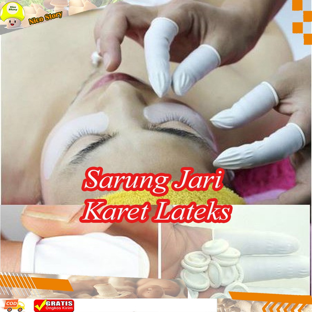 (NCS) SARUNG JARI KARET LATEKS Facial Finger Coats Cots Cot Tangan LATEK