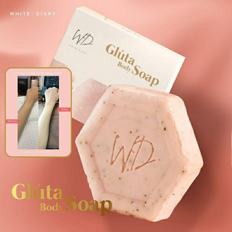 WHITE DIARY - GLUTA BODY SOAP / SABUN WHITE DIARY / WHITENING GLUTA BODY SOAP WHITE DIARY