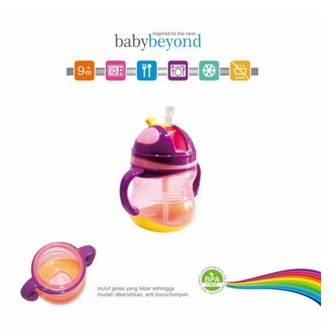 BABY BEYOND FLIPPY STRAW CUP 300ML [ BB1054 ]