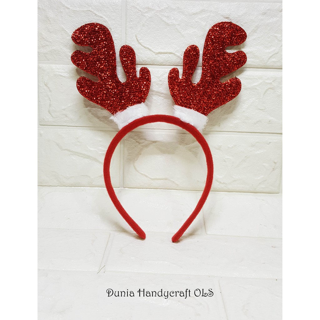 Bando Natal Blink Tanduk Rusa Bando Xmas Perayaan Pesta