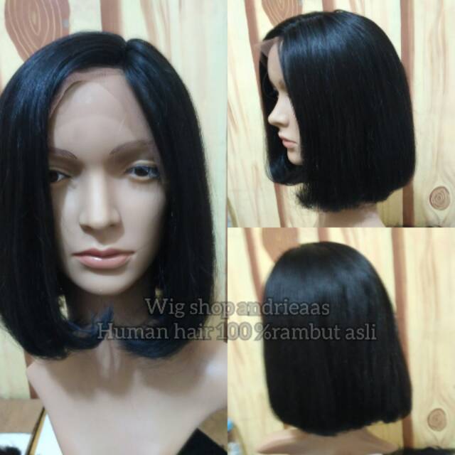 Wig human hair 100 % rambut asli