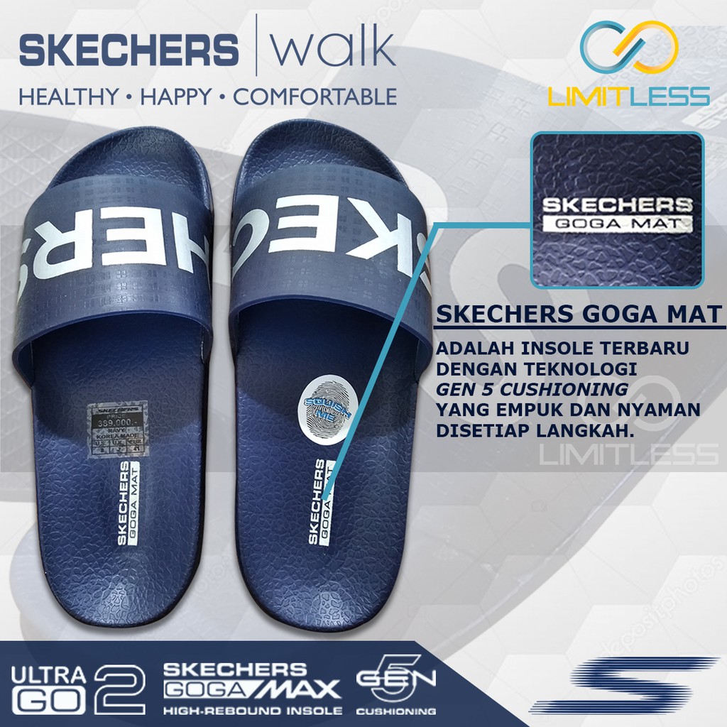 Sendal Selop Pria Skechers Sandal Santai Slide Pria Terbaru Sendal Slip on Casual Pria Kekinian