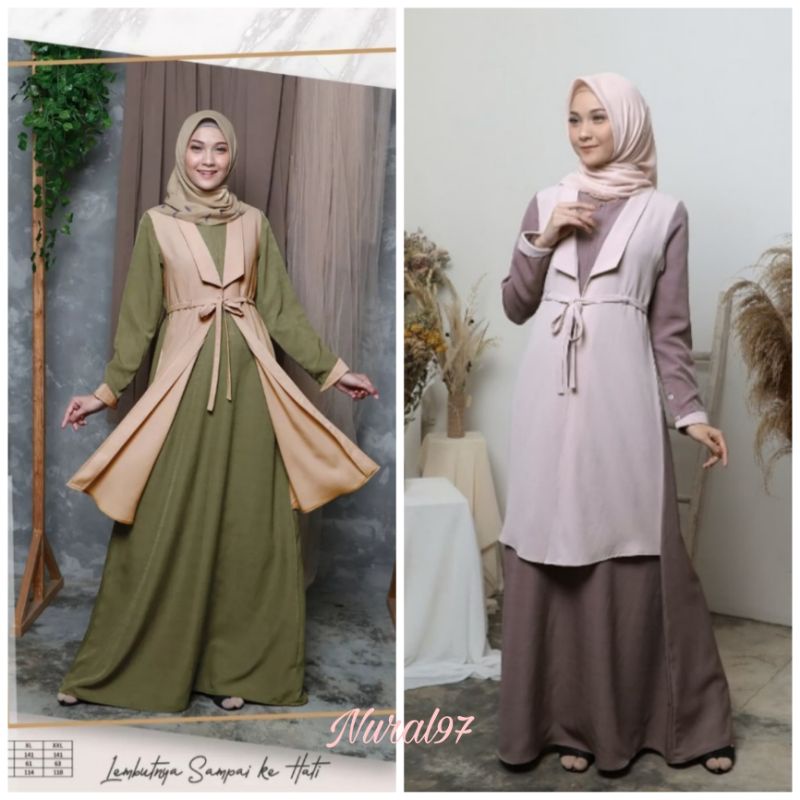BIG SALE Seply Gissel 225 - Gingger Snap - Avocado || Terbaru 2021 Gamis Remaja Dewasa Busui #COD