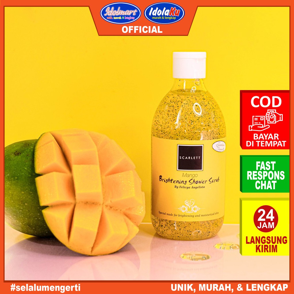 IDOLAKU Scarlett Whitening Shower Scrub Mango 300ml