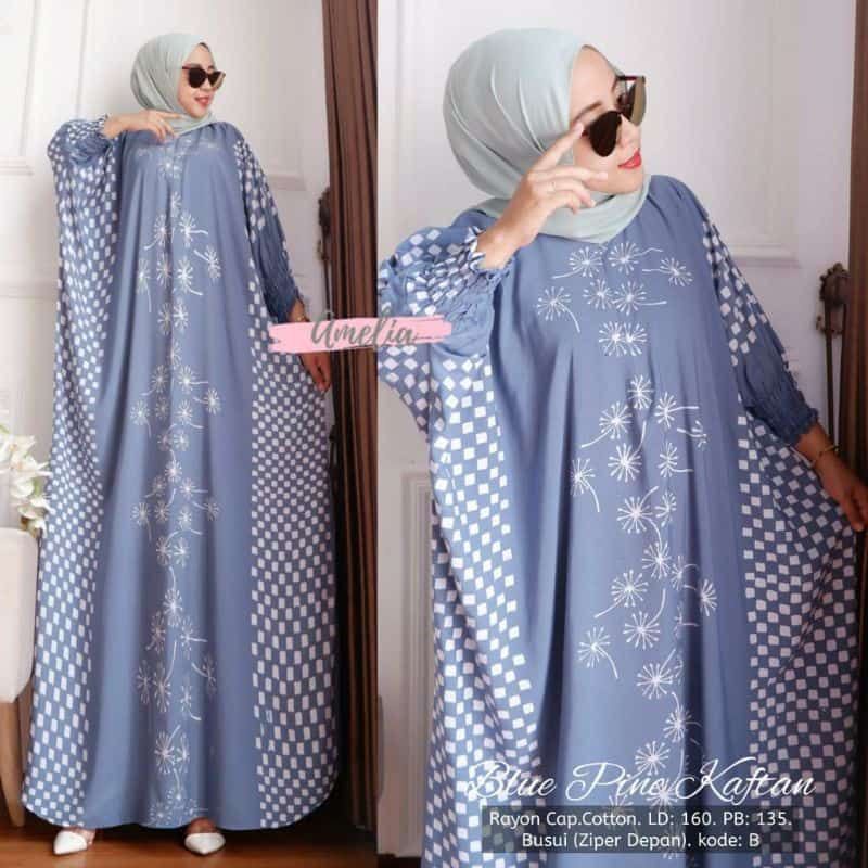 GAMIS KAFTAN TERBARU 2022 KAFTAN GAMIS KATUN GAMIS KAFTAN JUMBO GAMIS KAFTAN RESLETING DEPAN BATIK PEKLONGAN ORI RL JAYA BATIK AZMIL