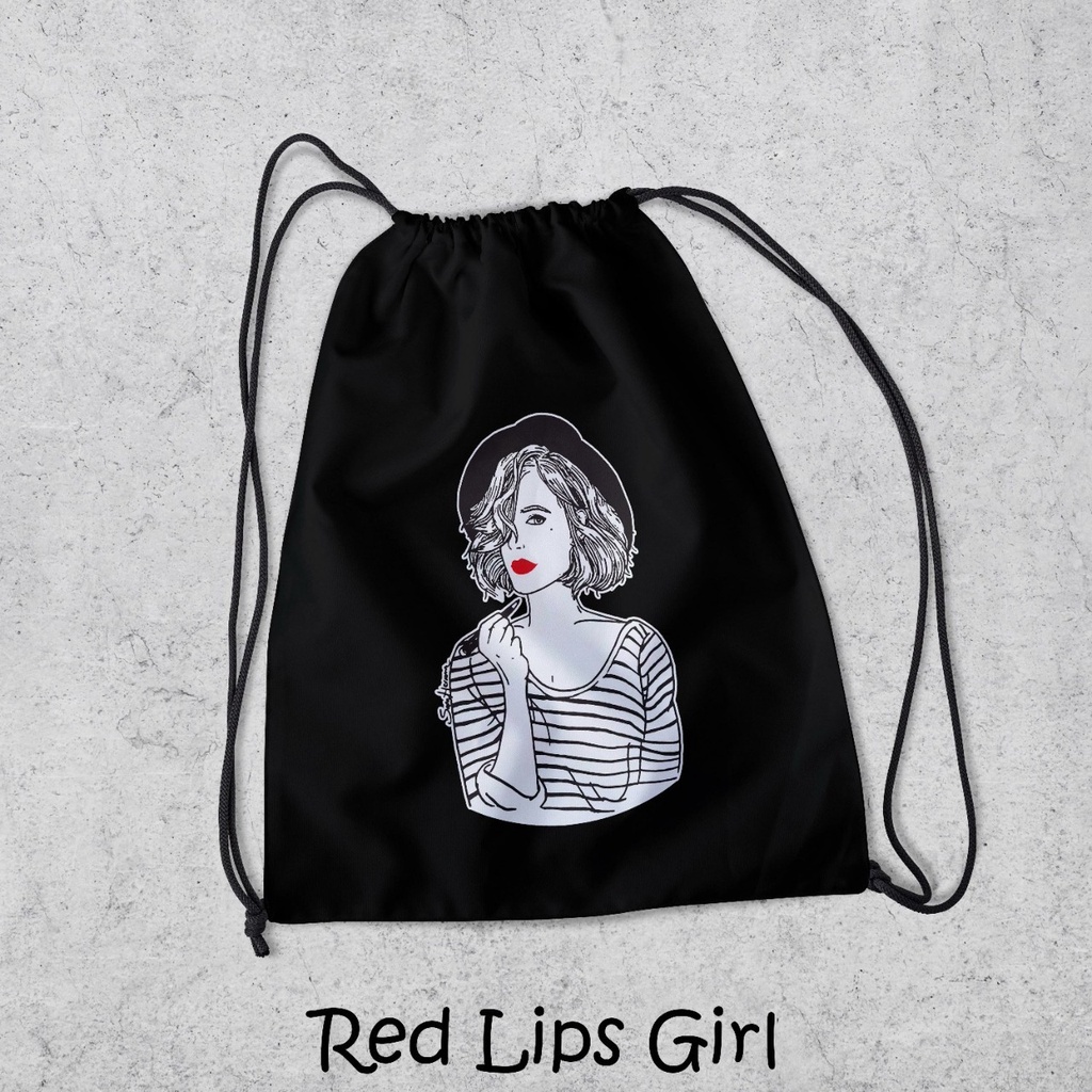 Tas Serut Anti Air - New String Bag - Tas Serut Waterprof Pria Dan Wanita - Tas Polos / Custom - Tas Olahraga