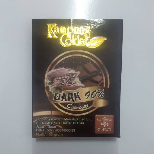 

Bar Dark Chocolate 90% netto : 55 Gram - Kampung Coklat Blitar