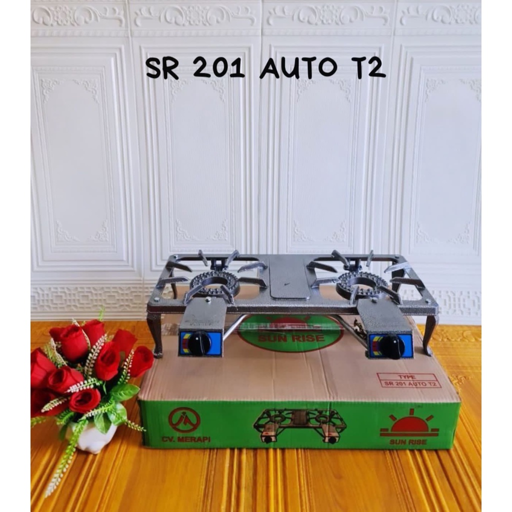Kompor Gas Jagrak Sunrise SR 201 / Tanam Kaca 2 Tungku LKL Powercook Murah