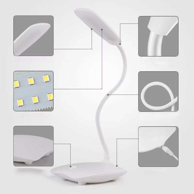 Lampu Meja Belajar Mini / Lampu Baca Lipat LED USB