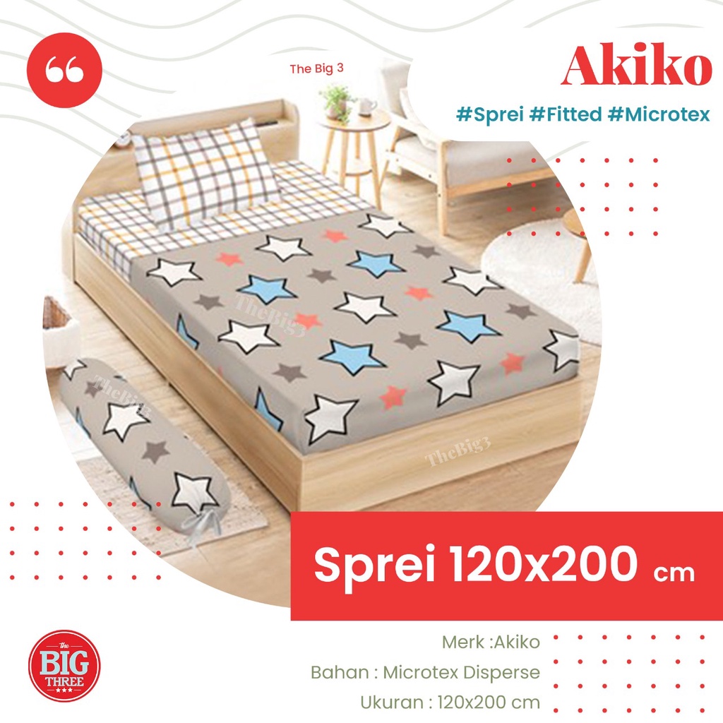 AKIKO Sprei 120x200 cm Motif Andra Alessandro Boo Boo Giza Galaxy Sweetie Yellow Stone Georgia Ceres Andrea Brandon Luigi Emily Khaki Grey  TBT