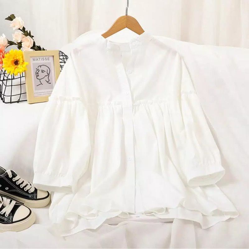 Baju Atasan Wanita Blouse Kemeja Crosea Rempel Daily Busui Wolfis Premium
