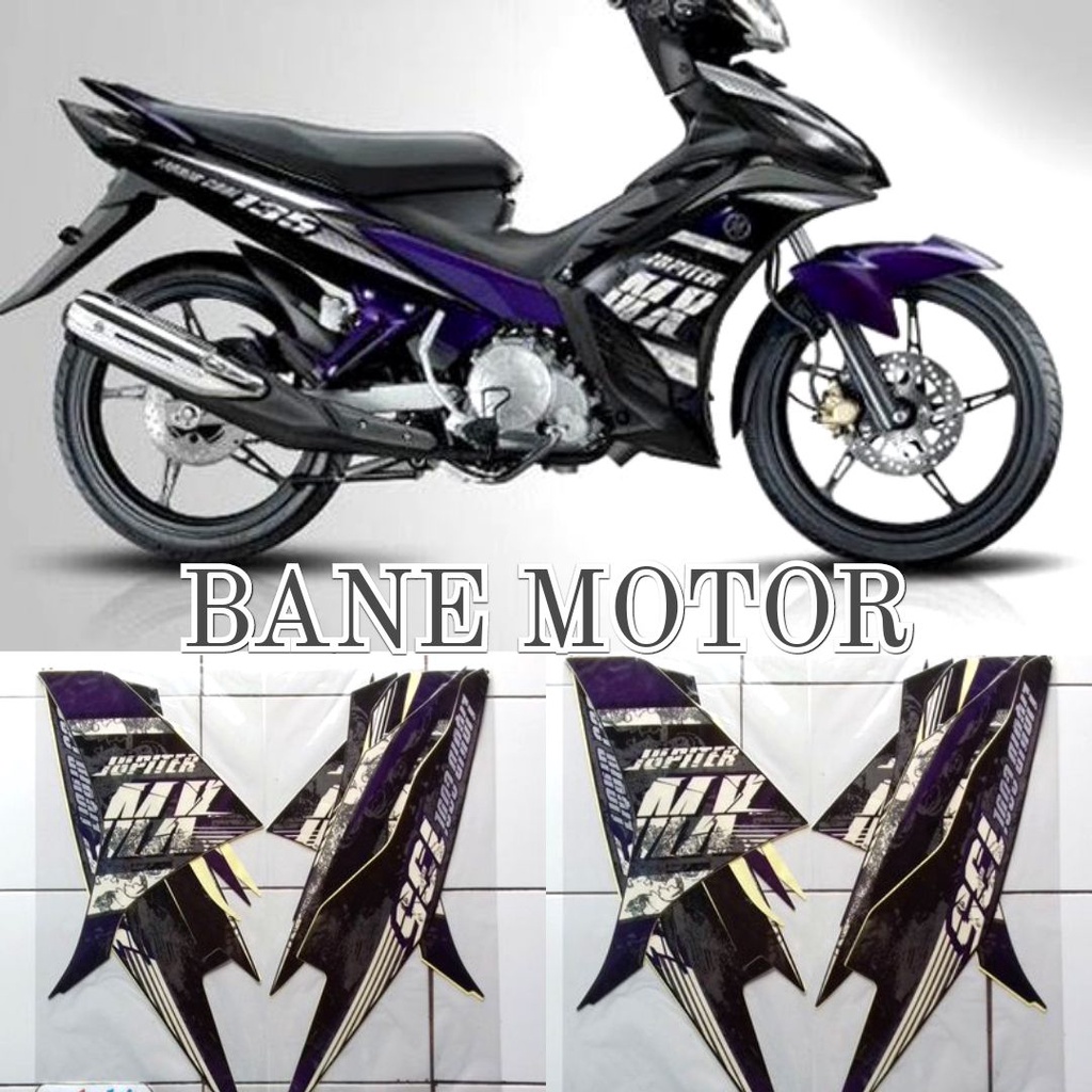 stiker Jupiter MX new 135 hitam ungu - striping Jupiter MX new 135