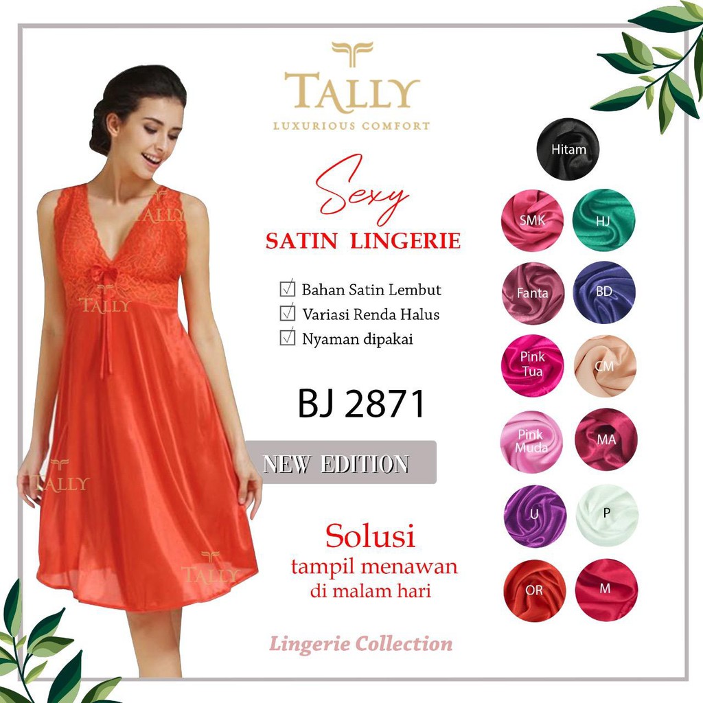 TALLY BAJU TIDUR / LINGERIE 2871 | FREE SIZE | BAHAN SATIN PREMIUM