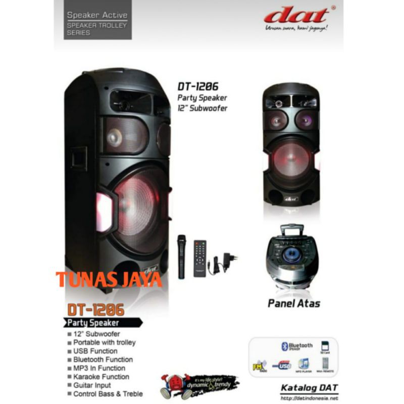SPEAKER PORTABLE WIRELESS MEETING DAT DT1206 SPEAKER 12 INCH DAT DT-1206 ORIGINAL DAT DT 1206