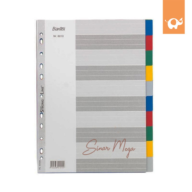 

Bantex PP Colour Divider A4 (10 pages) lembar 6010 00 / Pembatas Buku Binder Murah Berkualitas