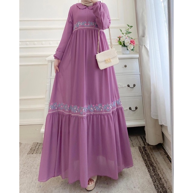 Gamis Terbaru2022 Baju Lebaran / Amora DRESS / Gamis Aplikasi Bordir / Gamis Bordir Melayu Terlaris / Gamis Melayu Jumbo Bodir Mewah / Gamissyari