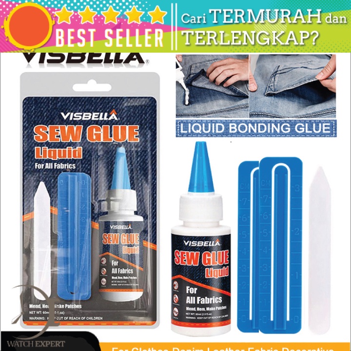 Bisa COD Lem Perekat Kain Kulit Sew Cairan Liquid Glue Repair Kit 60ml - VISBELLA 255