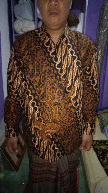 Kemeja Batik Parang Sogan Lapis Furing Batik Katun Primisima Batik Solo Batik Coklat Brown