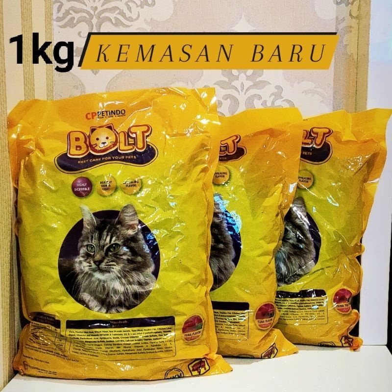 Makanan Kucing BOLT bentuk donat repack 1KG rasa tuna