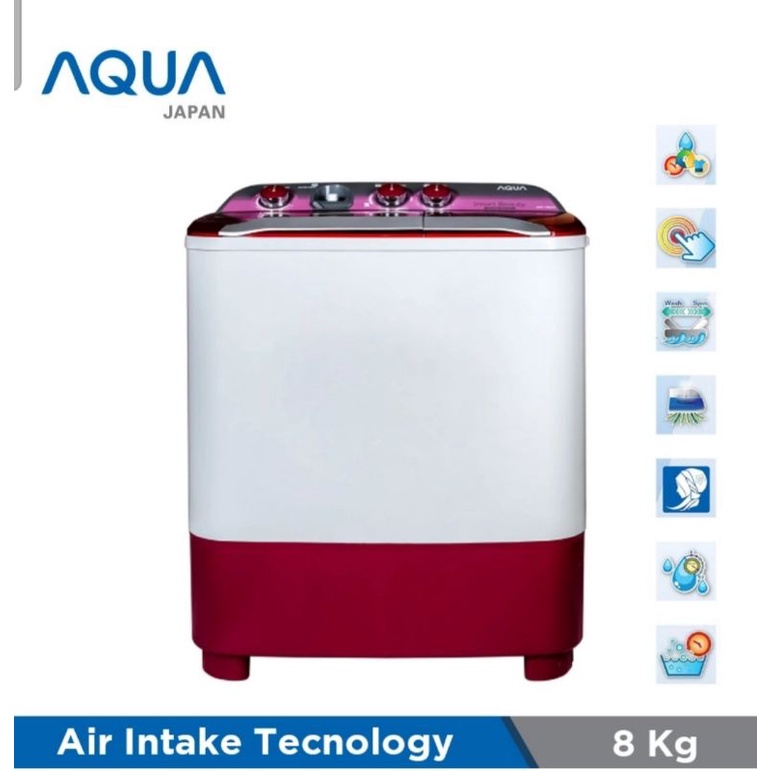 Mesin cuci 2 tabung 8kg Aqua QW-880XT