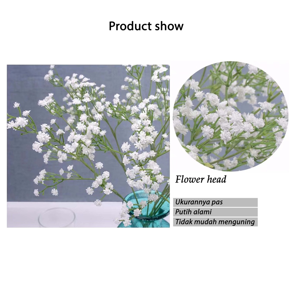 Bunga buatan gypsophila/bunga matahari/Calla lily/Bunga aster kecil/daun penyu Dekorasi meja pernikahan buatan