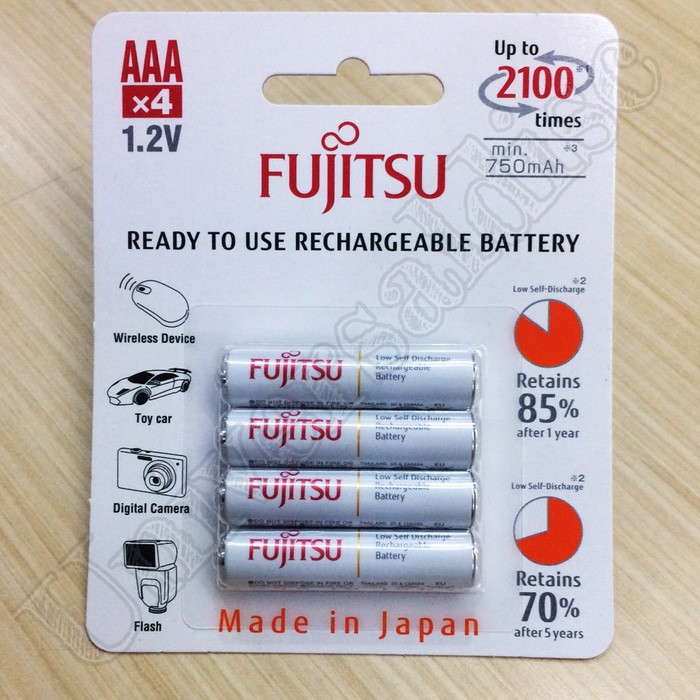 Baterai Fujitsu AAA 750mAh isi 4 pcs - Made In Japan Original - Battery Fujitsu AAA Use Rechargeable