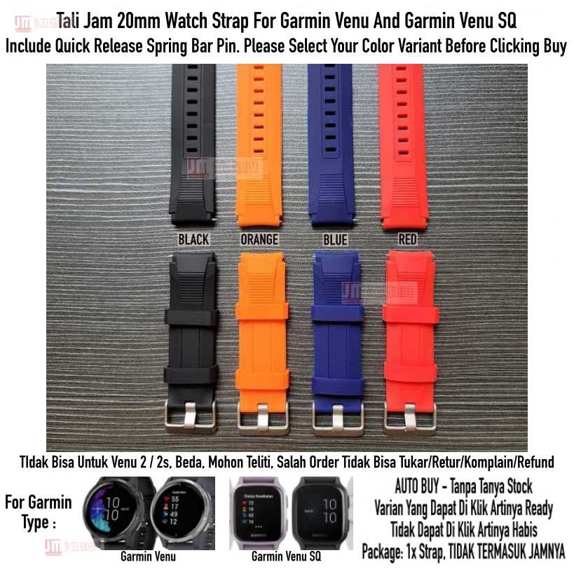 SIKAI Wide Watch Strap Garmin Venu / Venu SQ - Tali Jam 20mm Rubber Sporty Silikon