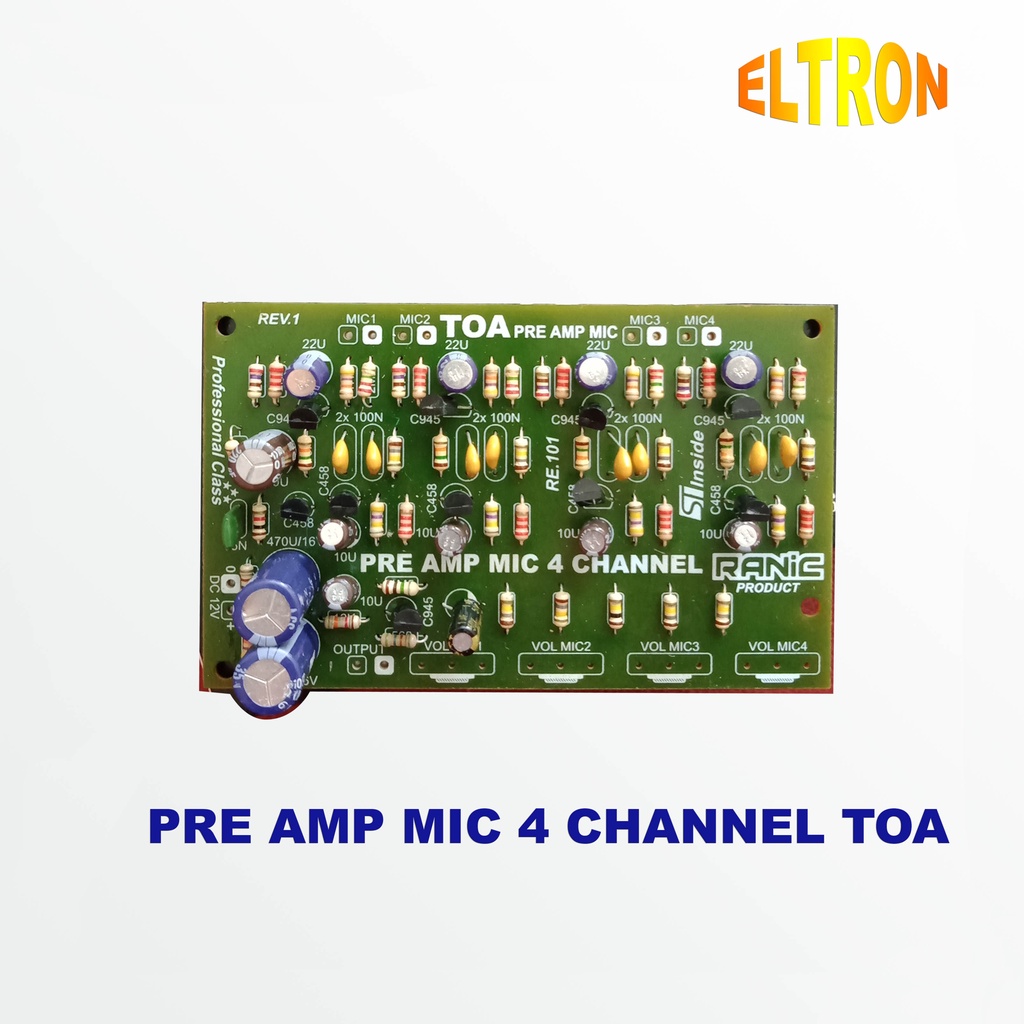 Kit penguat mic pre amp mic mixer 4 channel model toa