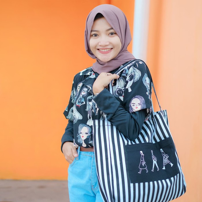 Terlaris Totebag Tote Bag Tas Jinjing SPNB Kanvas WOZC