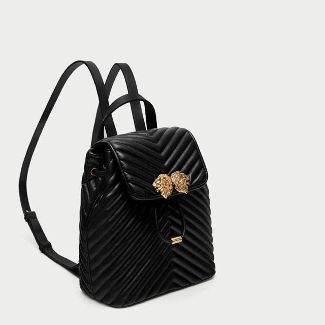 zara quilted backpack