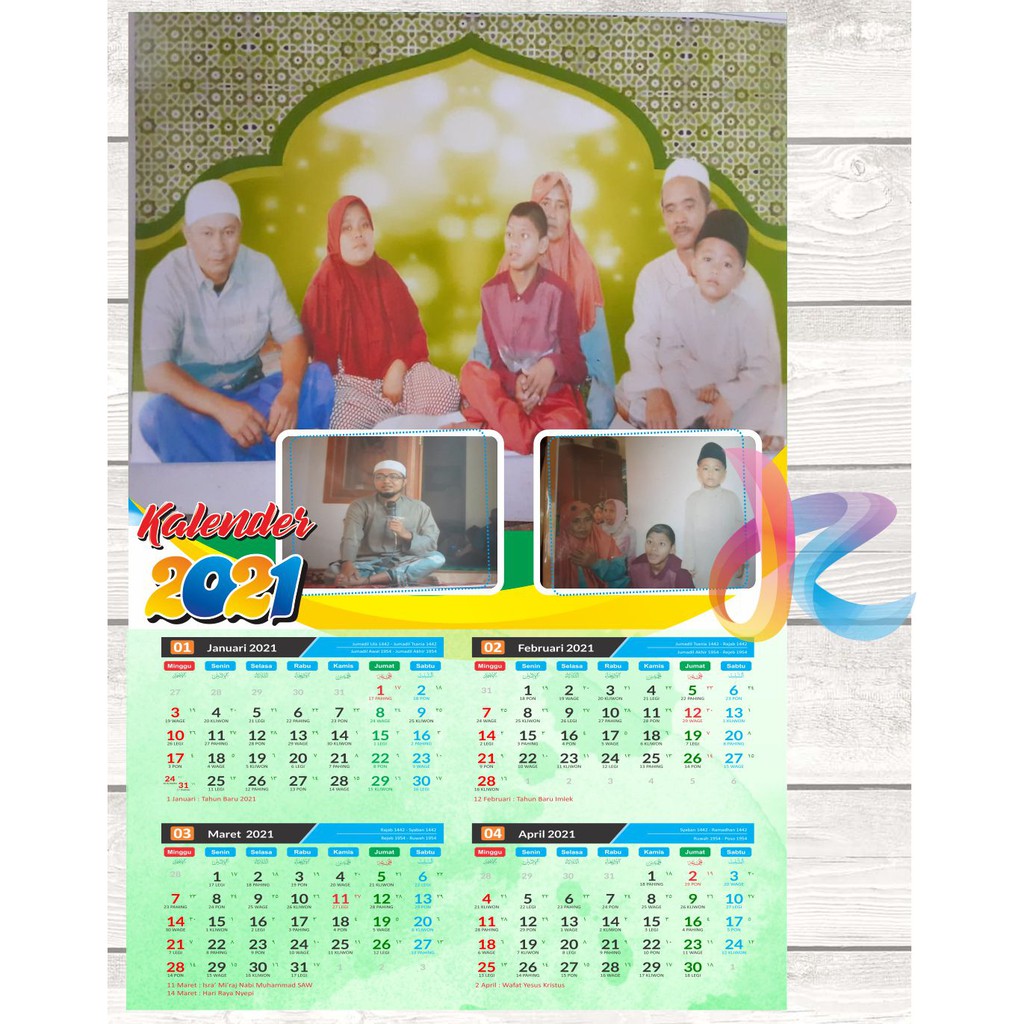

Kalender dinding 2021 / custom wall calender 2021 isi 5 Lembar