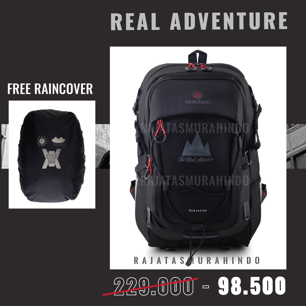 RTM - Tas Ransel Gear Bag - The Real Adventure .PTS Laptop Backpack 13089 + FREE Raincover