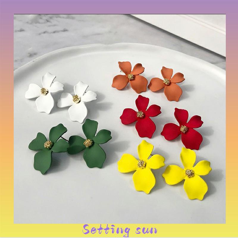 COD✨Anting Bunga Permen Warna Manis / Statement Earrings Candy Color Flower Sweet Ear Studs TN