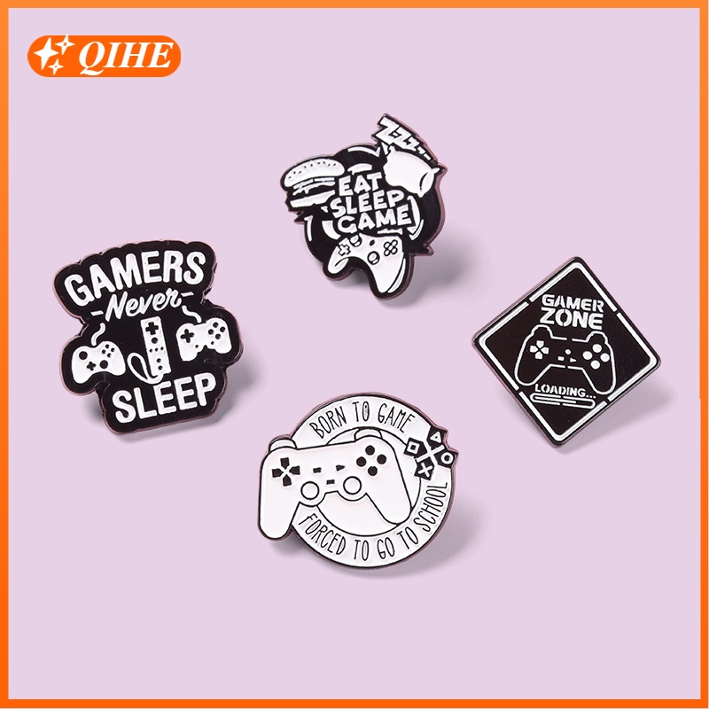 Gamer Enamel Pin Gaming Quote Brooches Video Game Player Teen Boys Hat Shirt Metal Badges Gift for Geeks-n-Gamers