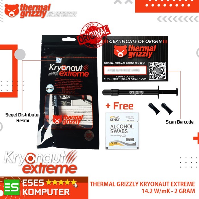 Thermal Grizzly Kryonaut Extreme 2 Gram Thermal Paste Compound Grease