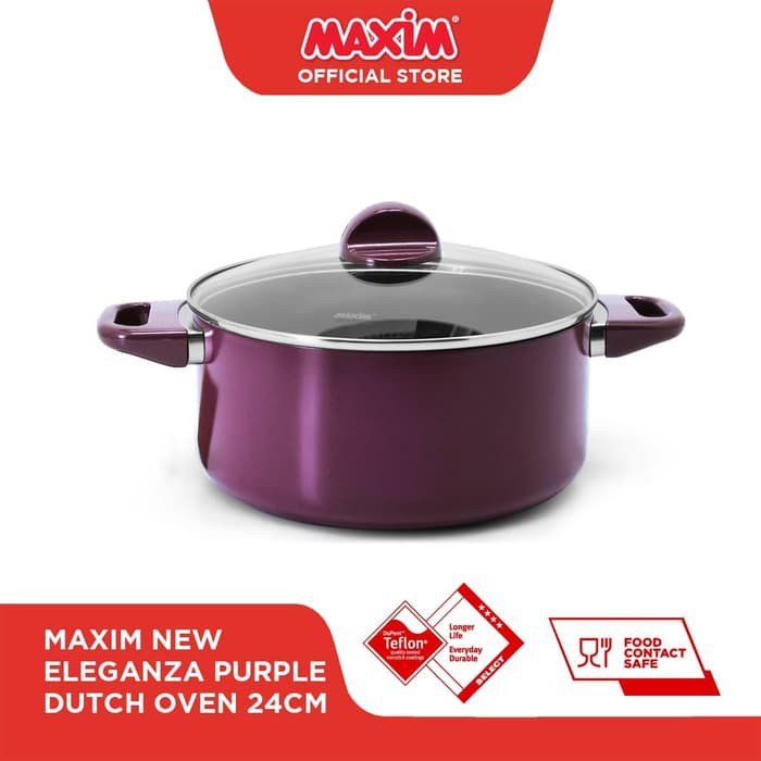 Maxim New Eleganza Panci Teflon 24cm Ungu