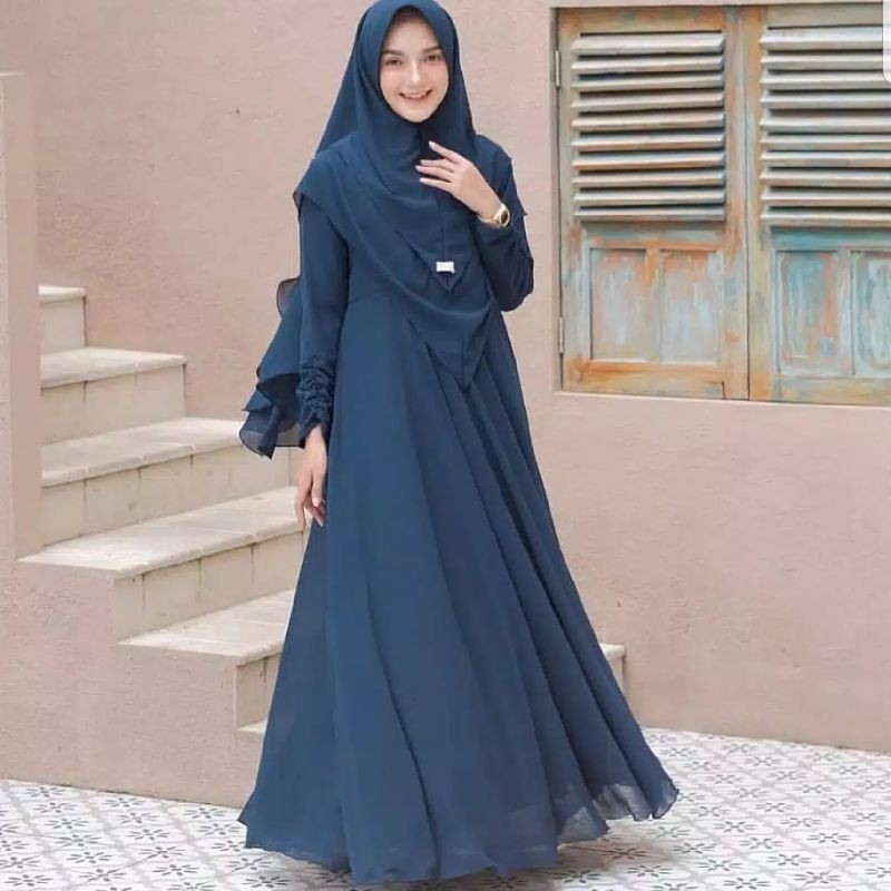 Mayra Gamis Syar'i / Gamis Terbaru / Gamis asdf / Baju Gamis / Gamis Syar'i Set Khimar