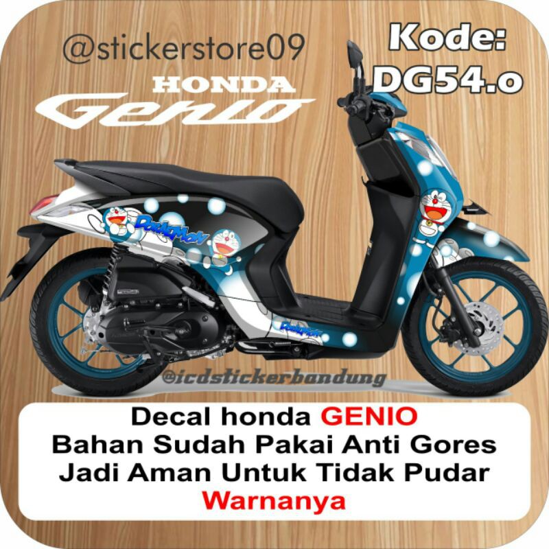 decal motor sticker honda Genio motif Doraemon custom sticker motor full body
