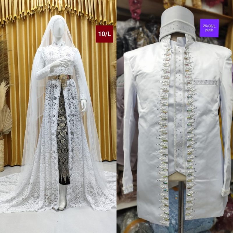 COUPLE KEBAYA AKAD ELISAP MEWAH/BAJU PENGANTIN MODERN | GAUN SLIM/GAUN BARBY/GAUN WEDING 2021 ni