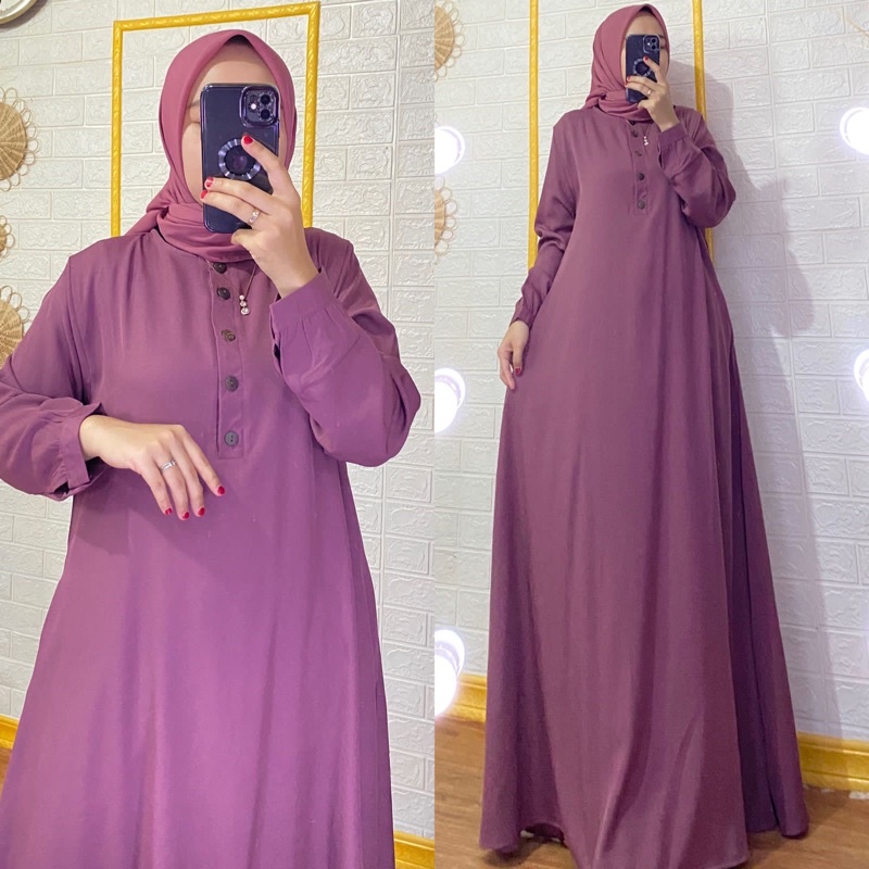 Dress Aisyah, Bahan shakila premium, all size ld 110 Pb 140 fit to XL