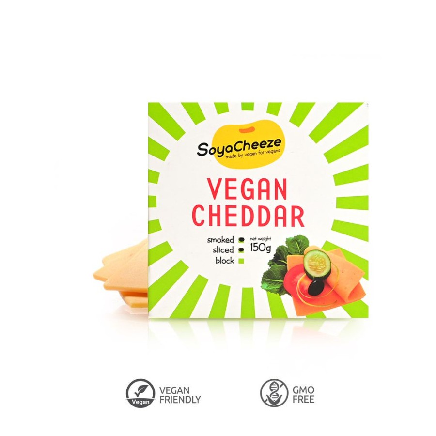 soya cheeze vegan cheese sliced smoked cheddar 150gr keju vegan nabati