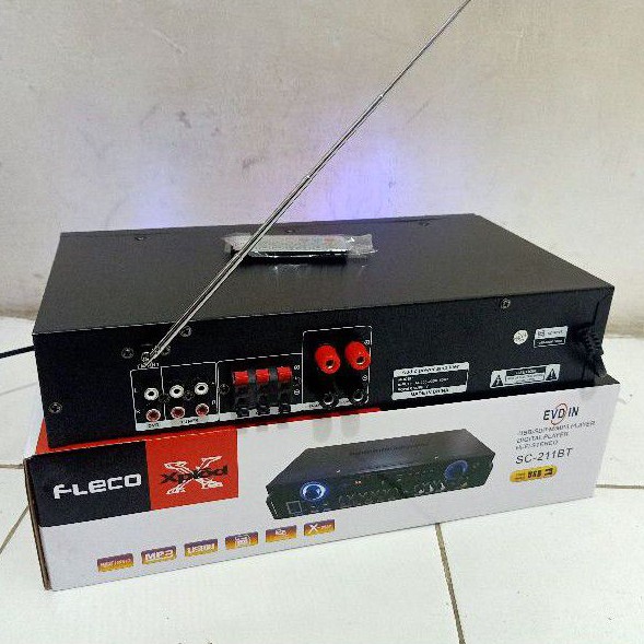 Amplifier FLECO SC-211BT Bluetooth Stereo Karaoke + Mp3 player + FM Radio | FMS