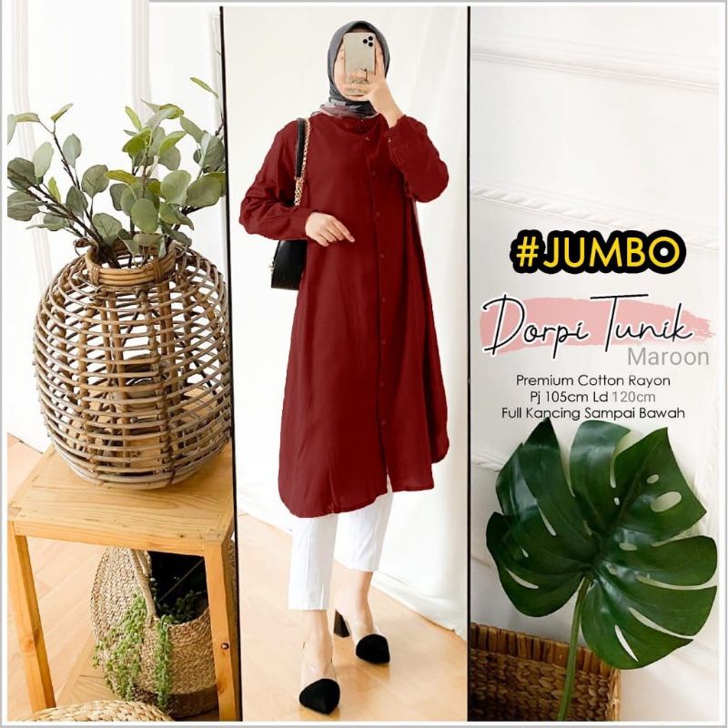 PROMO LONG TUNIK DORPI RAYON JUMBO LD 100-110-120-130-140