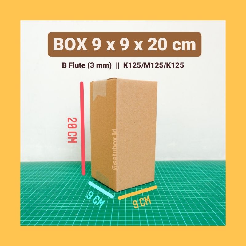 

kardus karton box polos uk. 9x9x20 cm, single wall tebal 3mm