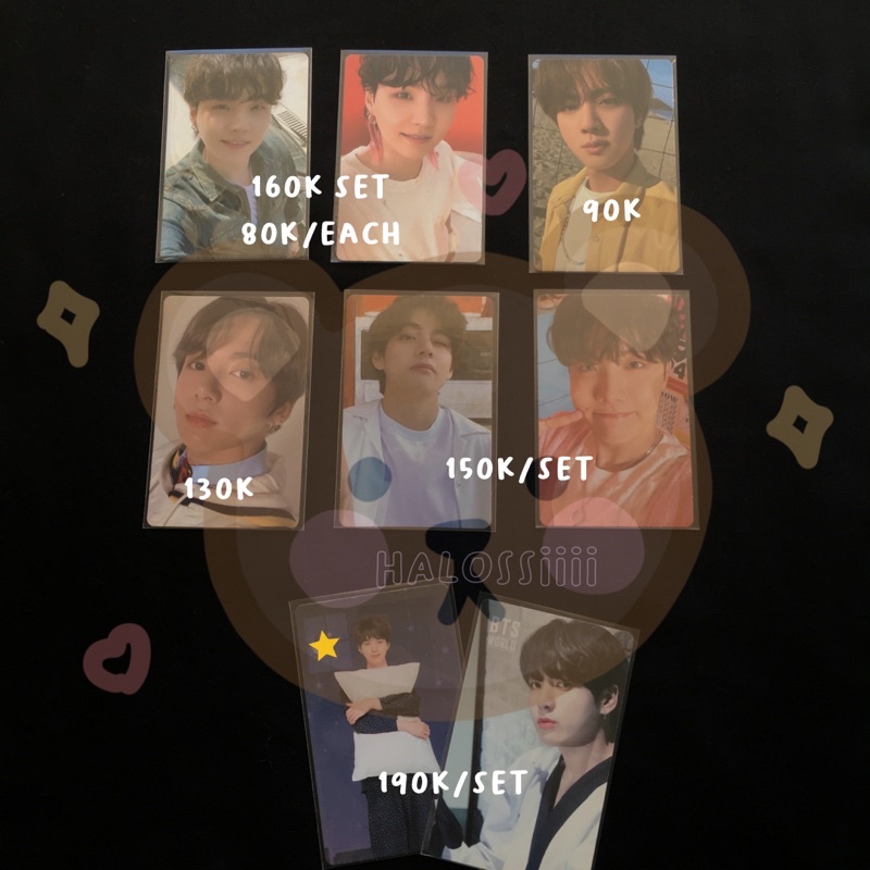 Photocard BTS World Jungkook, Suga Butter, Jhope BE, Jin Butter