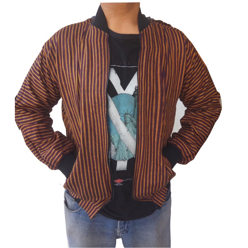 Jaket Hodie Surjan Lurik Bomber Etnik