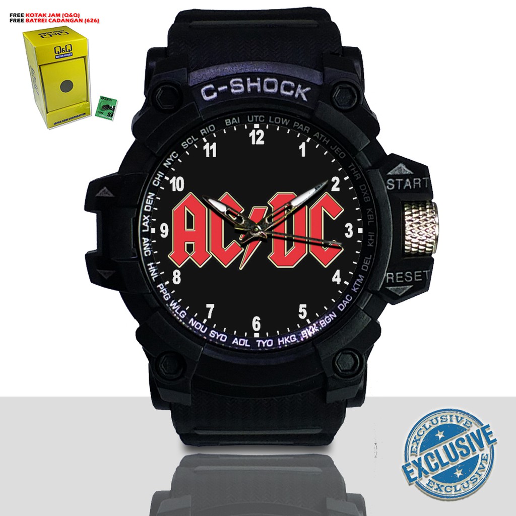 (EXCLUSIVE ) JAM TANGAN ACDC WATER RESIST FREE BOX DAN BATREI - NO.5