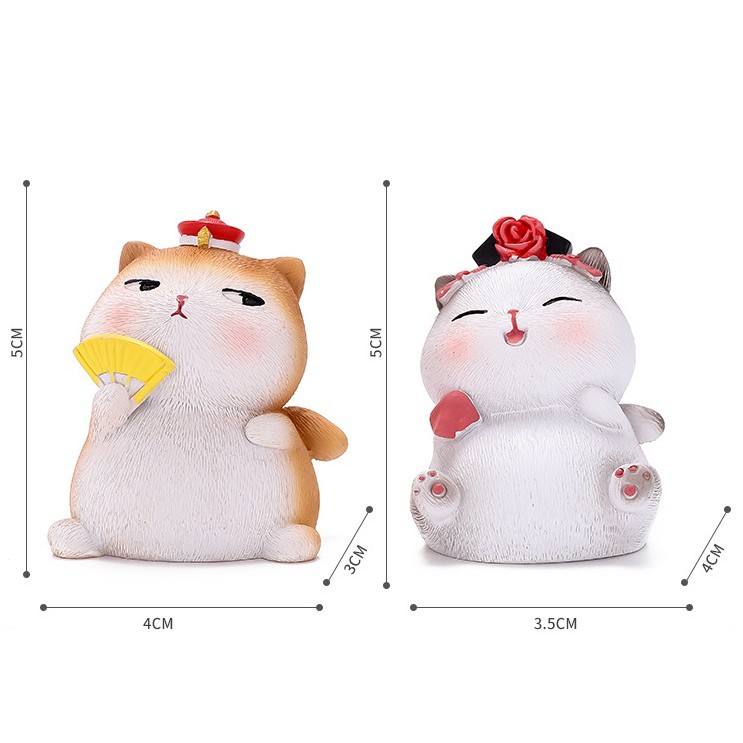 KUCING COUPLE EMPEROR Series Pajangan Dashboard Mobil